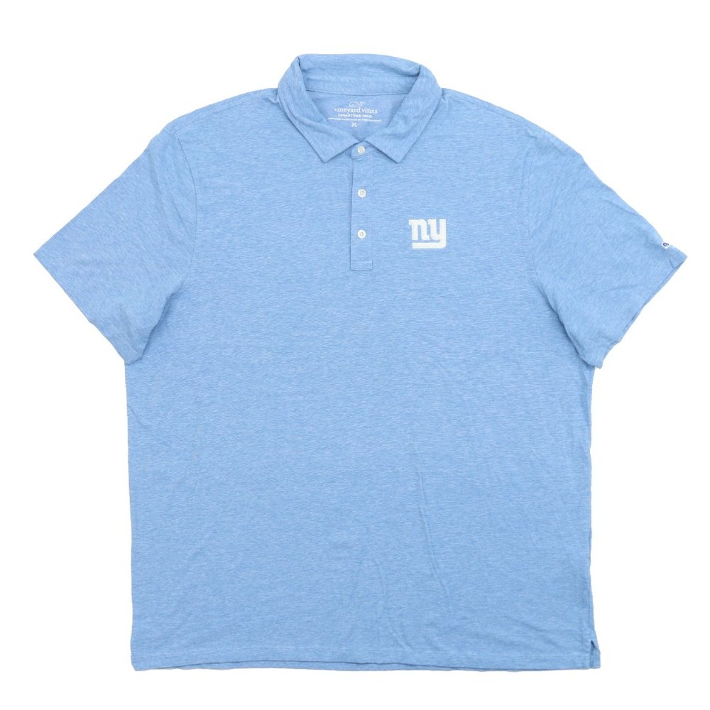 Vineyard Vines Men XL New York Giants Edgartown Polo Shirt Blue Pima Cotton NFL